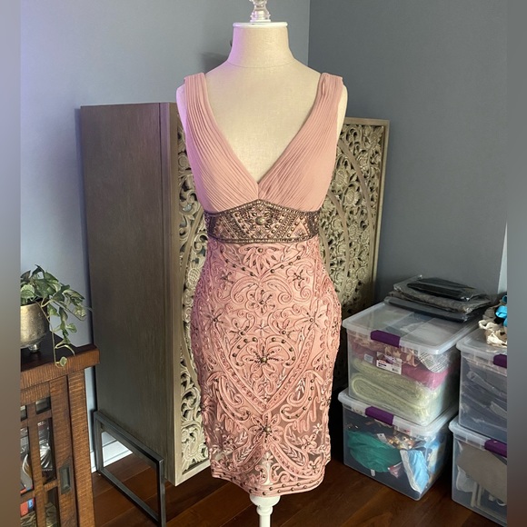 [Sue Wong] worn once Light Pink Beaded Dress - Picture 2 of 8
